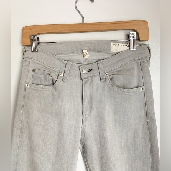 Rag & Bone Skinny Surrey Gray Distressed Skinny Mid Rise Stretch Celeb USA 27 - Picture 7 of 12